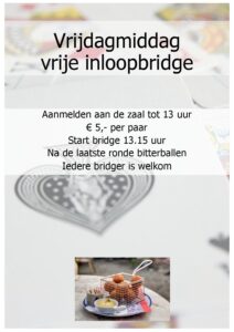 Vrijdagmiddag vrije inloop bridge